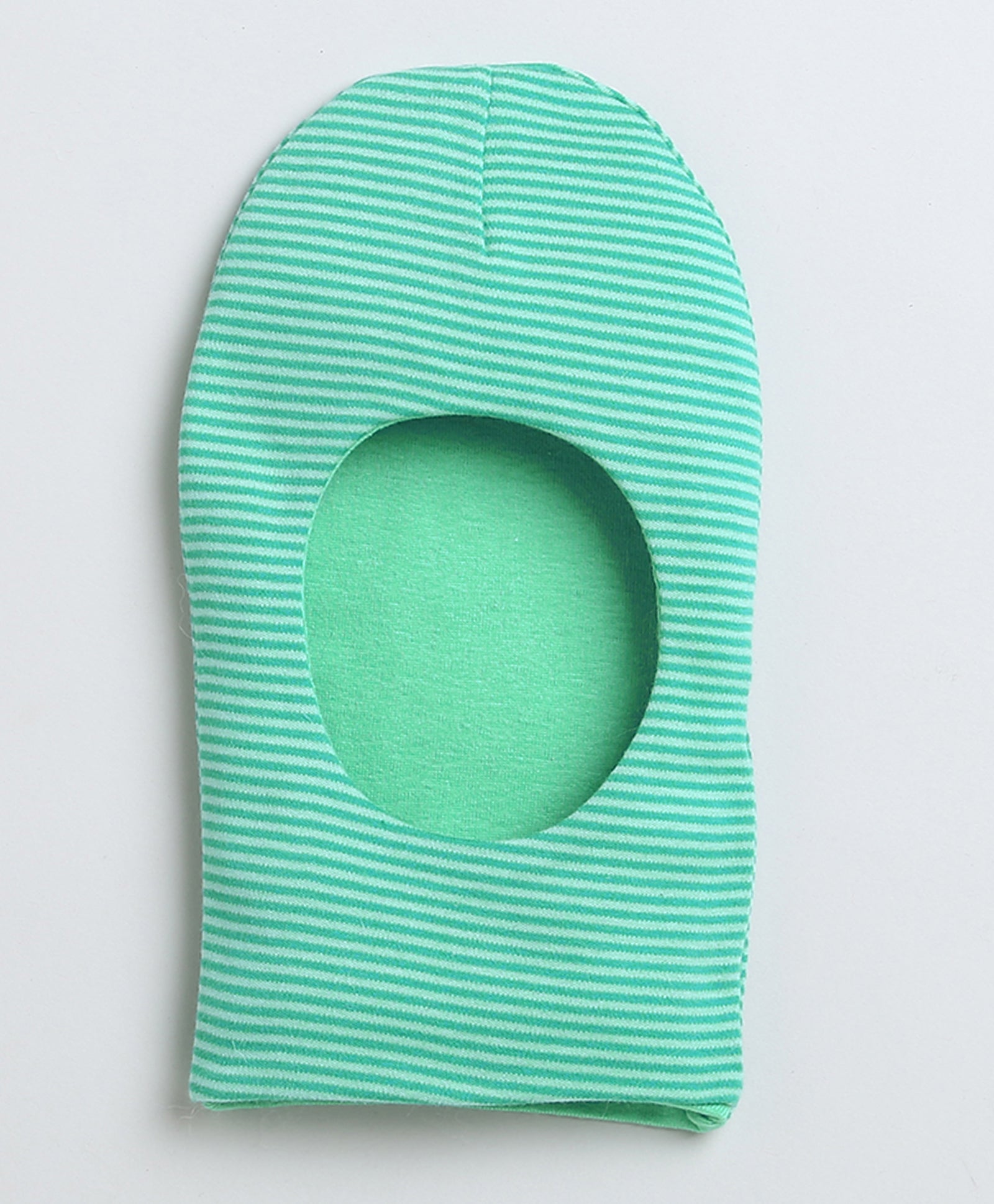 Girls 100% Cotton NA Monkey Cap - Green & White