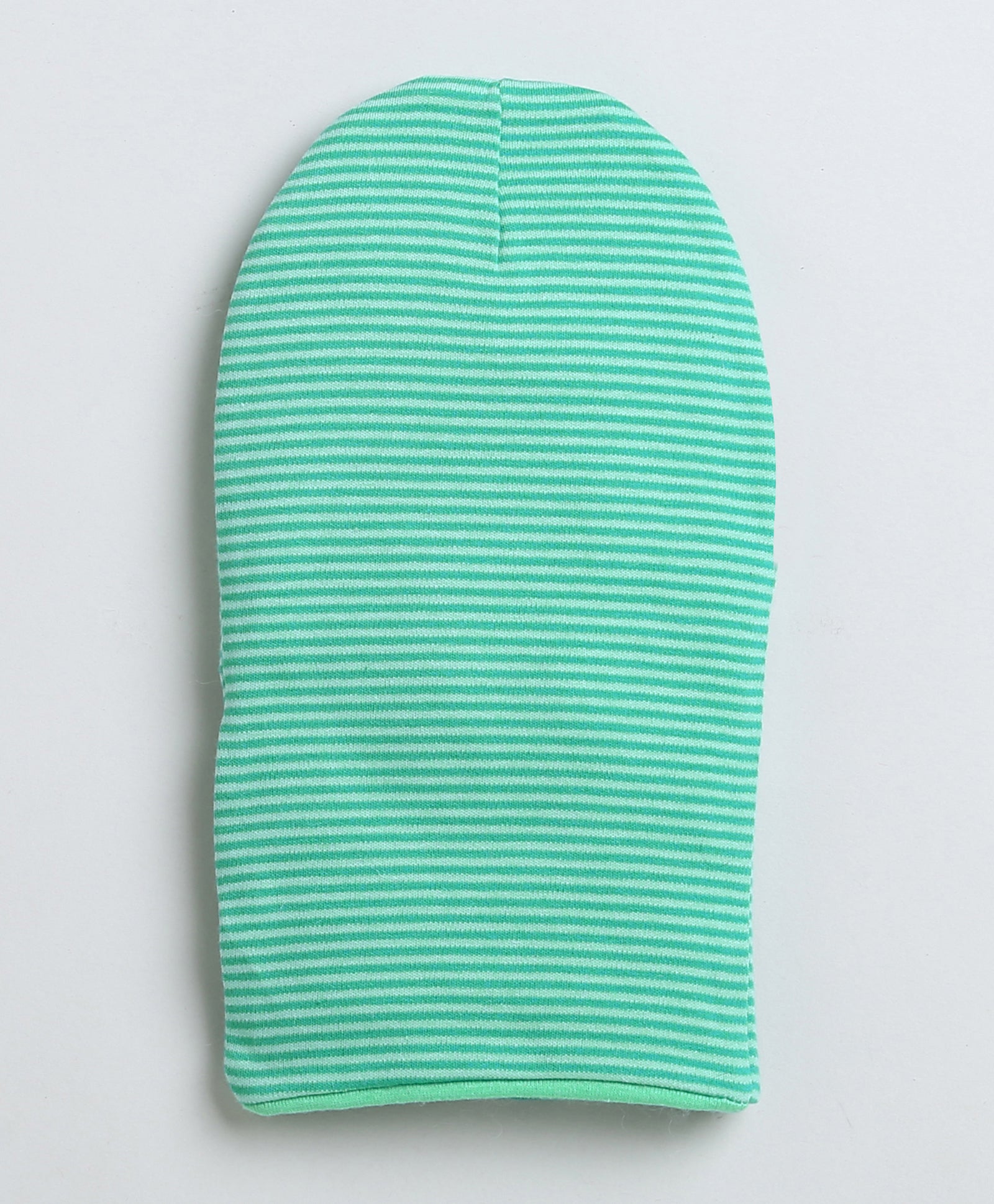 Girls 100% Cotton NA Monkey Cap - Green & White