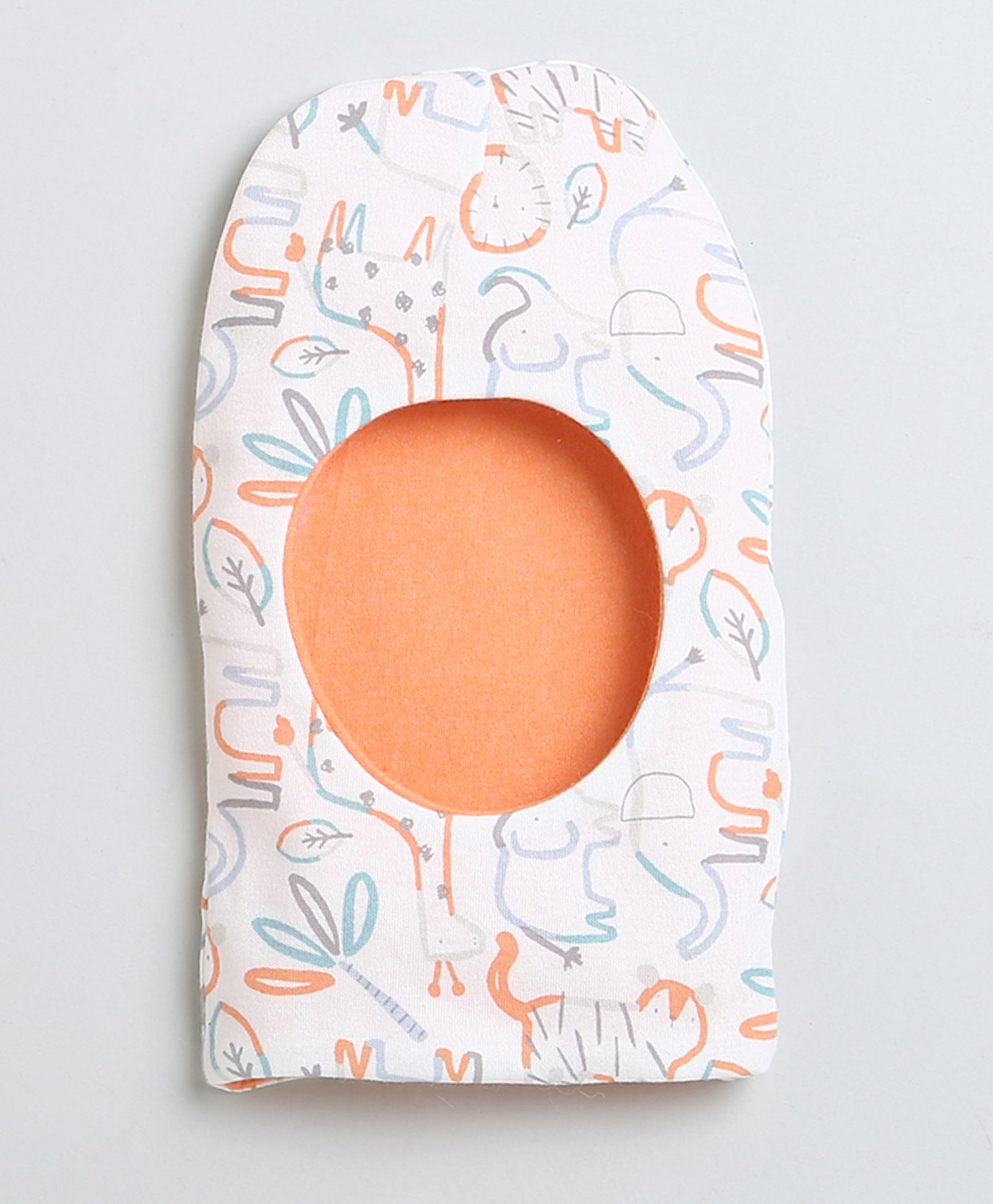Boys 100% Cotton NA Monkey Cap - White & Orange