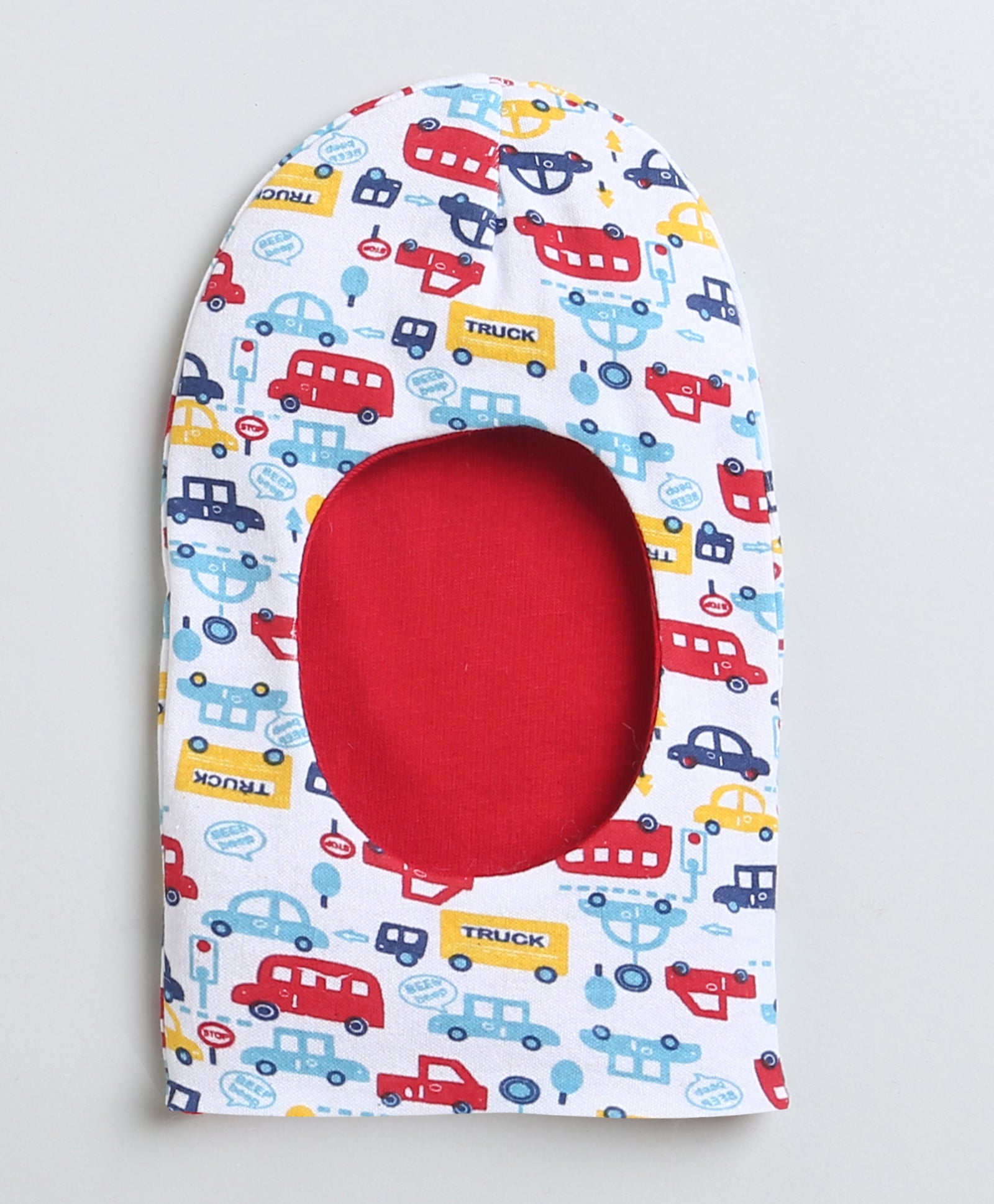 Boys 100% Cotton NA Monkey Cap - Red & White
