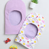 Girls 100% Cotton NA Monkey Cap - White & Lavender