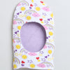Girls 100% Cotton NA Monkey Cap - White & Lavender