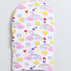 Girls 100% Cotton NA Monkey Cap - White & Lavender