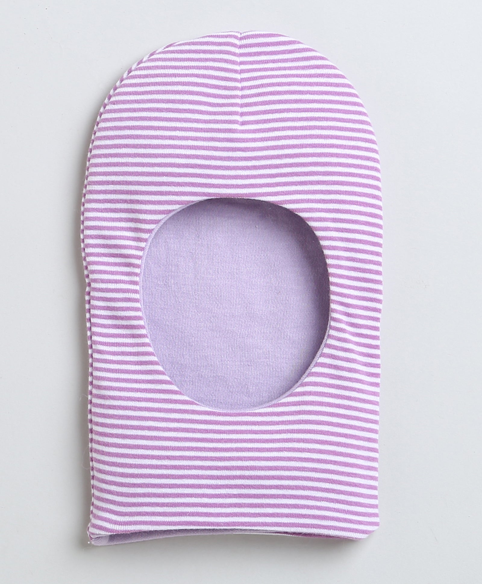 Girls 100% Cotton NA Monkey Cap - White & Lavender