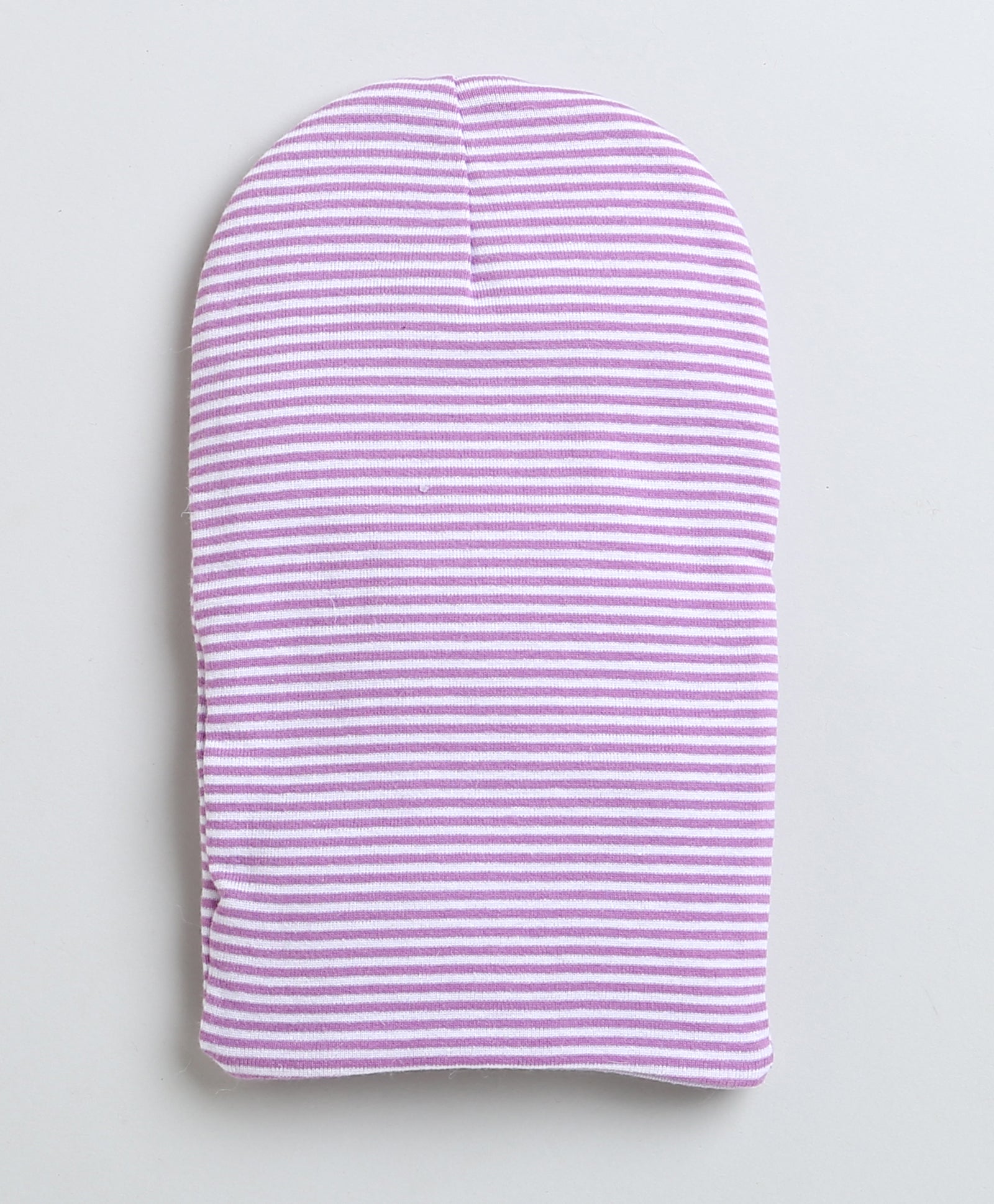 Girls 100% Cotton NA Monkey Cap - White & Lavender