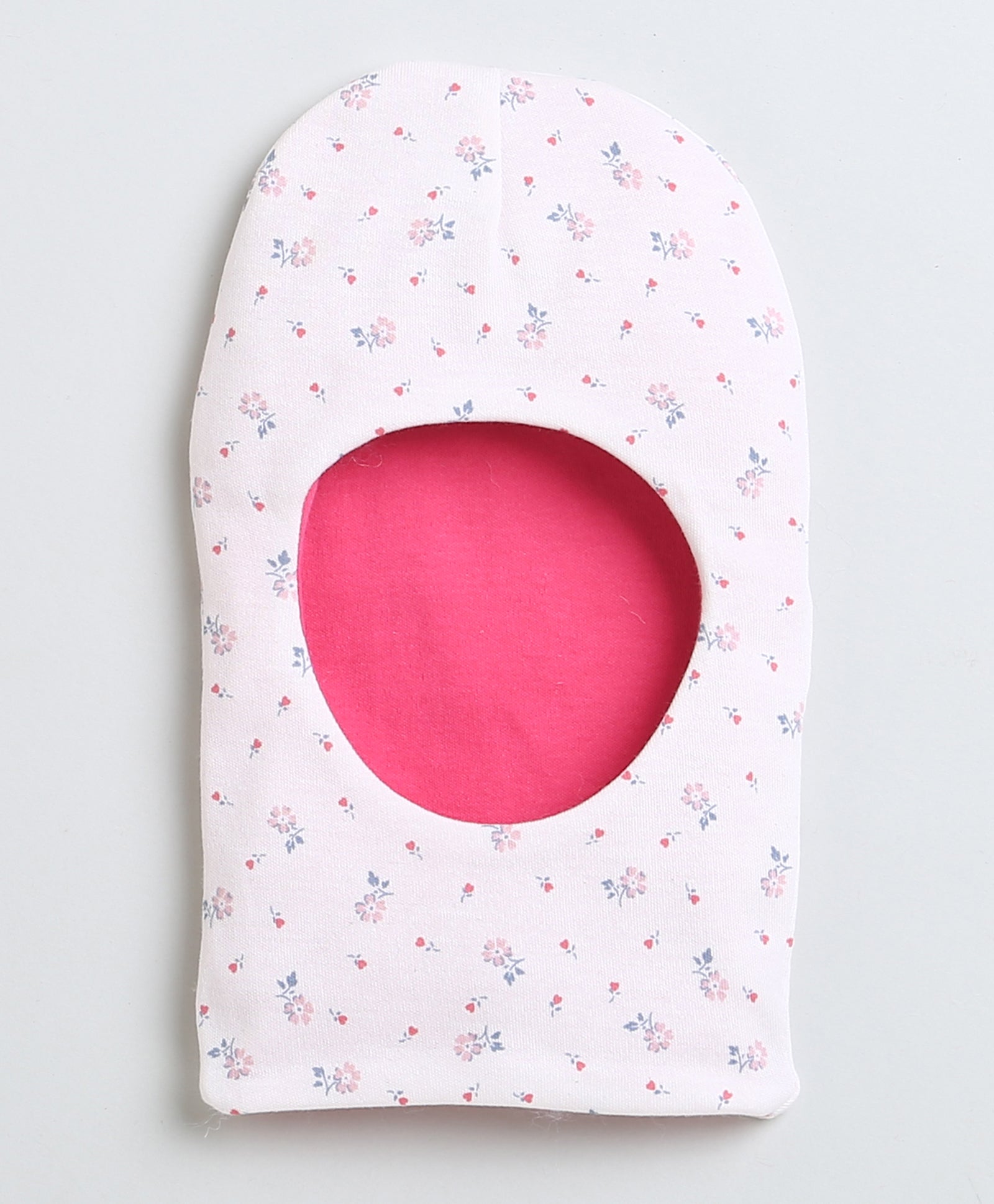 Girls 100% Cotton NA Monkey Cap - Pink & White