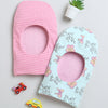 Girls 100% Cotton NA Monkey Cap - Green & Pink