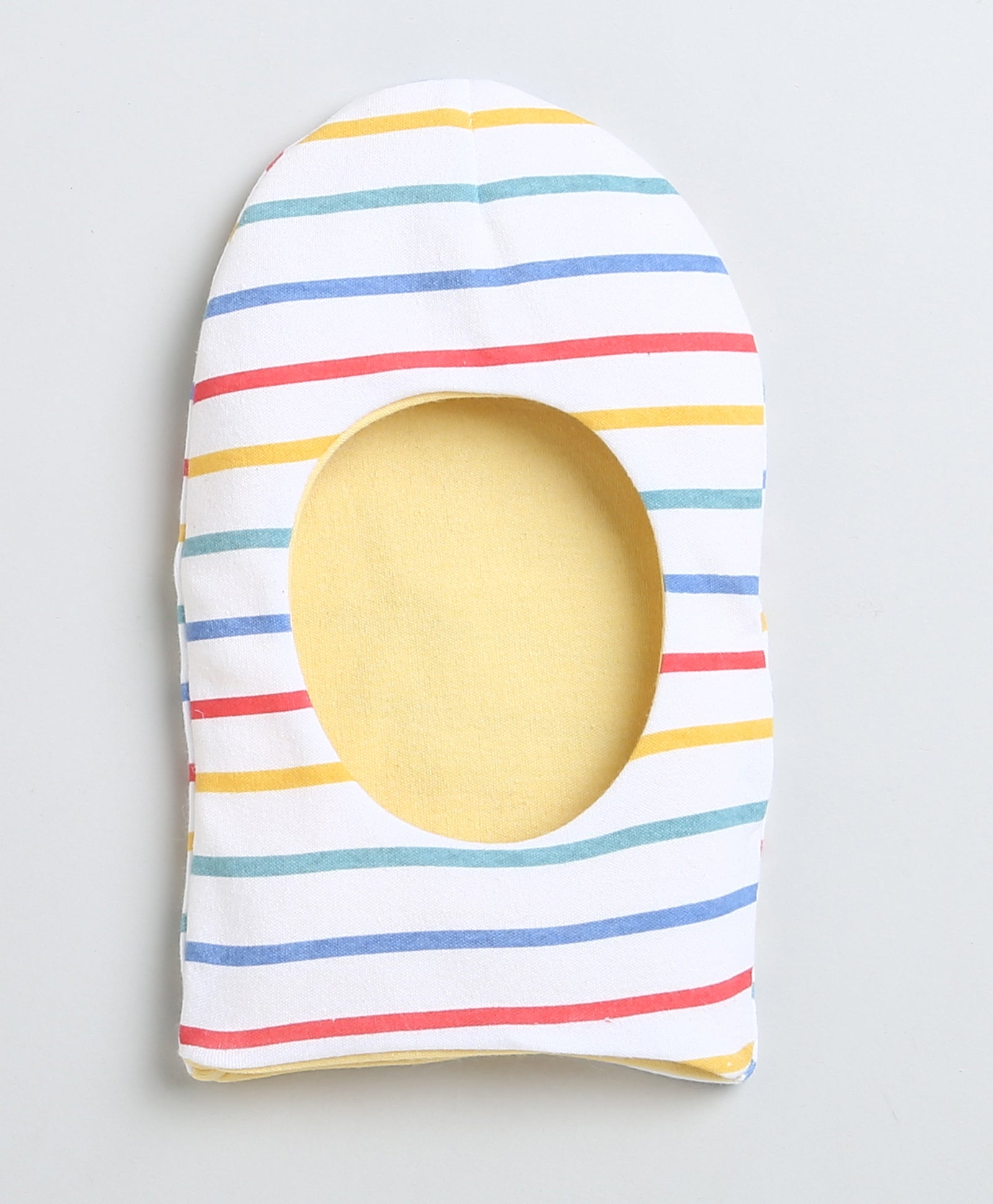 Girls 100% Cotton NA Monkey Cap - White & Yellow