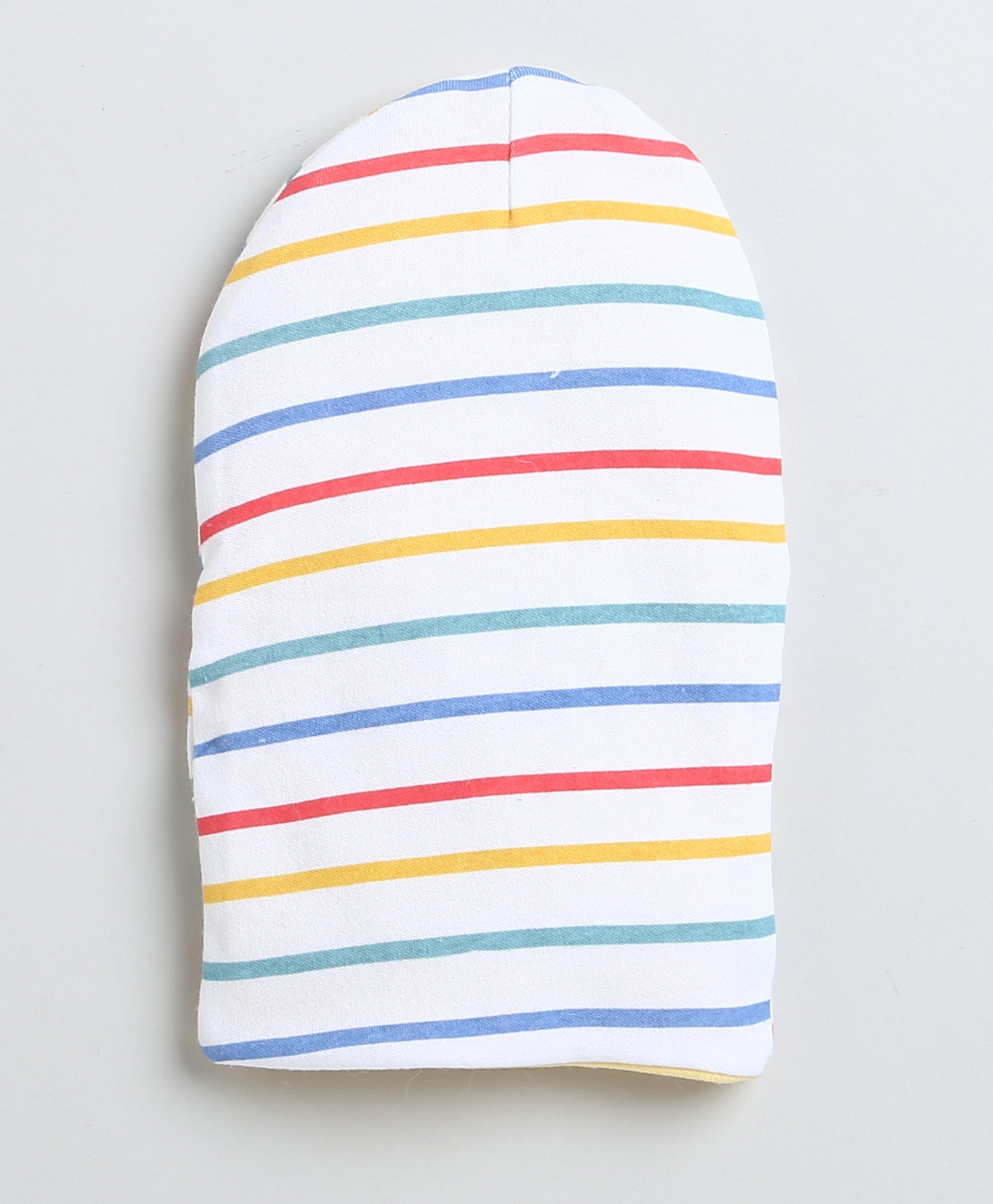 Girls 100% Cotton NA Monkey Cap - White & Yellow