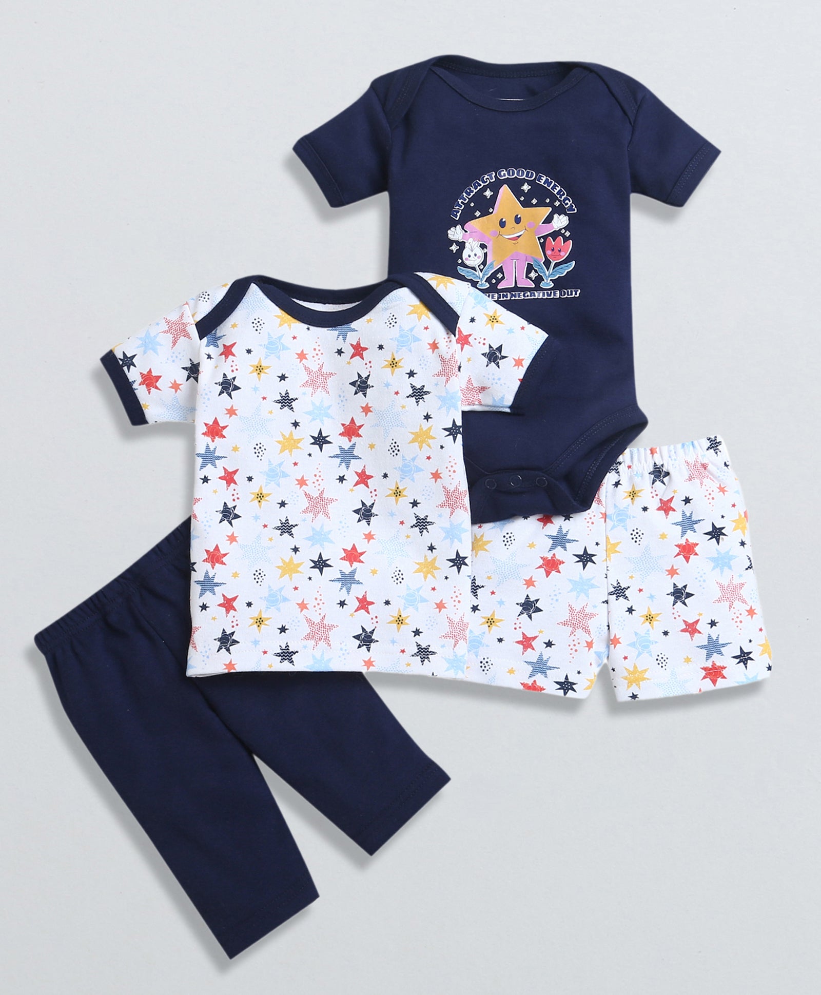 Boys 100% Cotton NA Gift Set - Navy & White