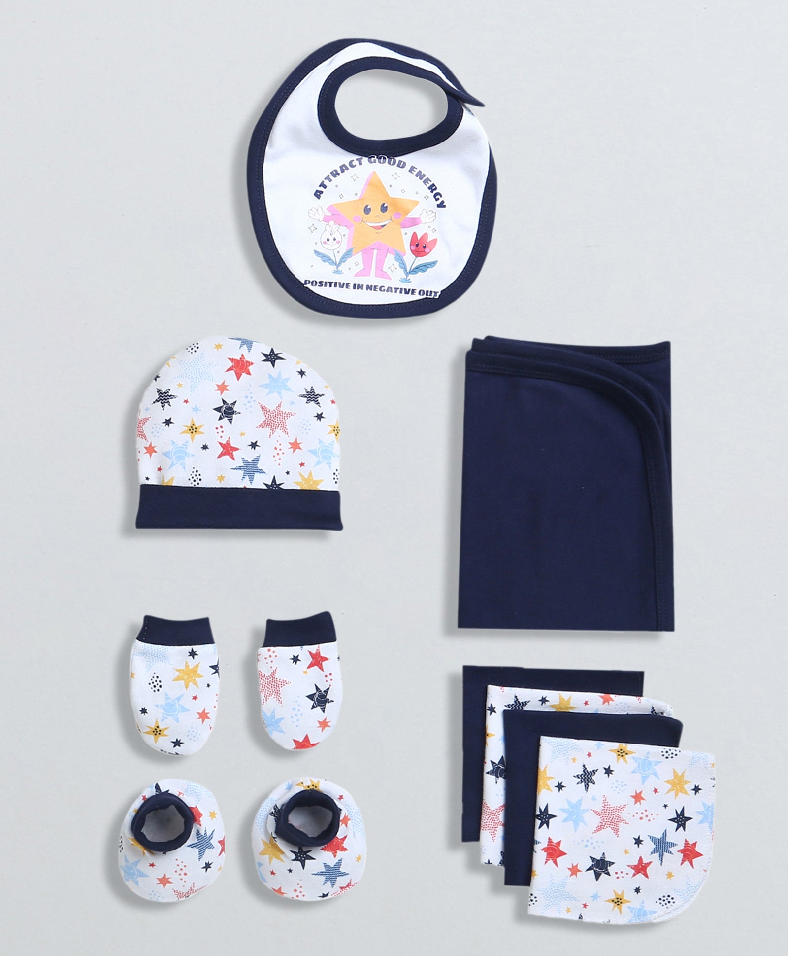 Boys 100% Cotton NA Gift Set - Navy & White