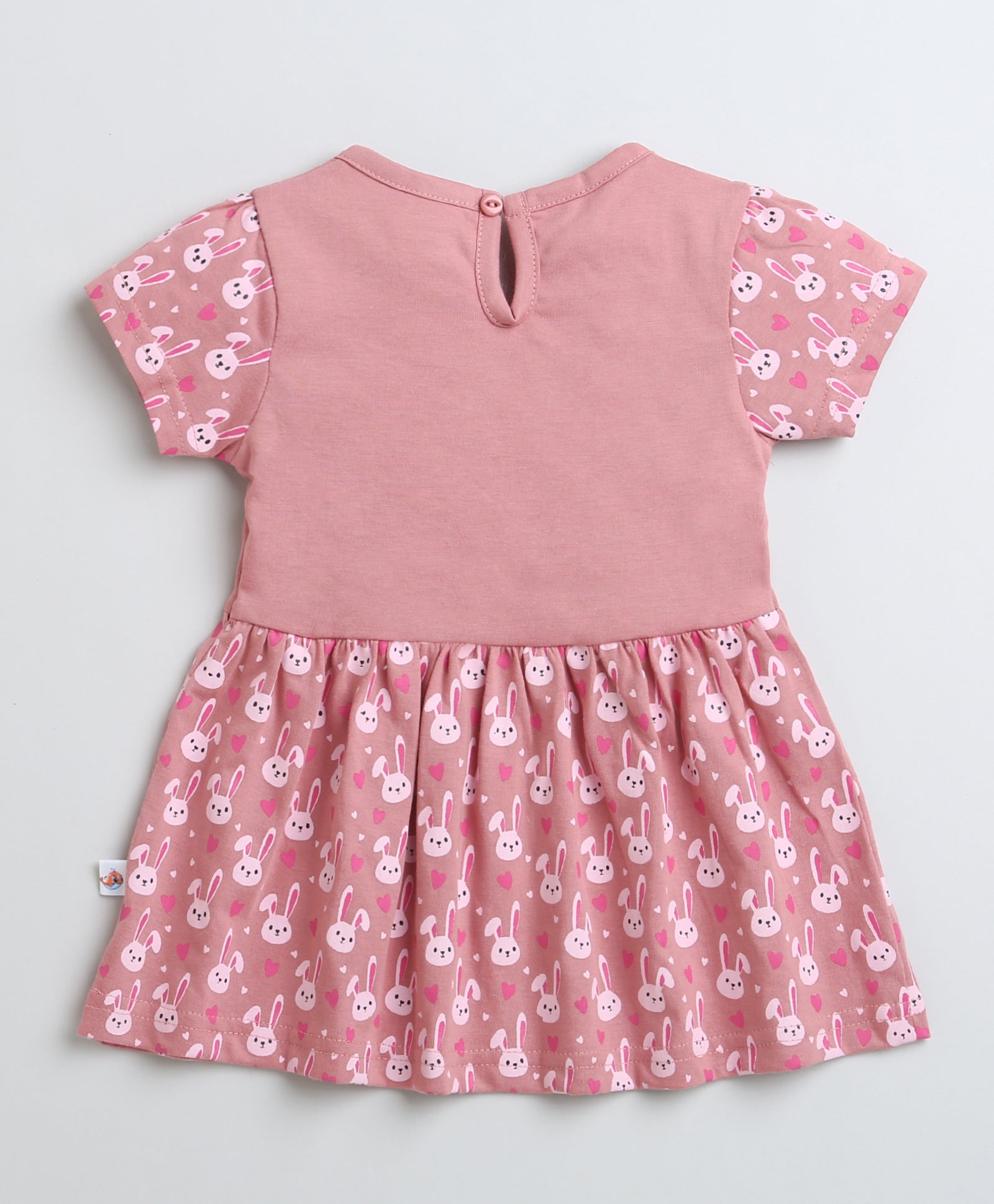 Mauve Girls Cap Sleeves Cotton Knee Length Frock