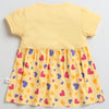 Yellow Girls Half Sleeves Cotton Knee Length Frock