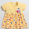 Yellow Girls Half Sleeves Cotton Knee Length Frock