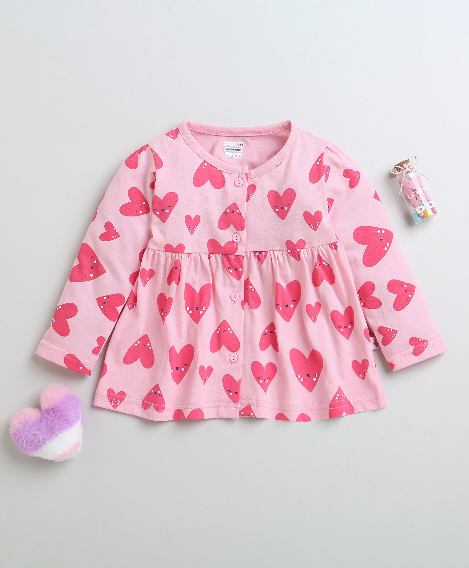 Girls 100% Cotton NA Frocks - Pink