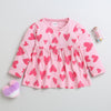 Girls 100% Cotton NA Frocks - Pink