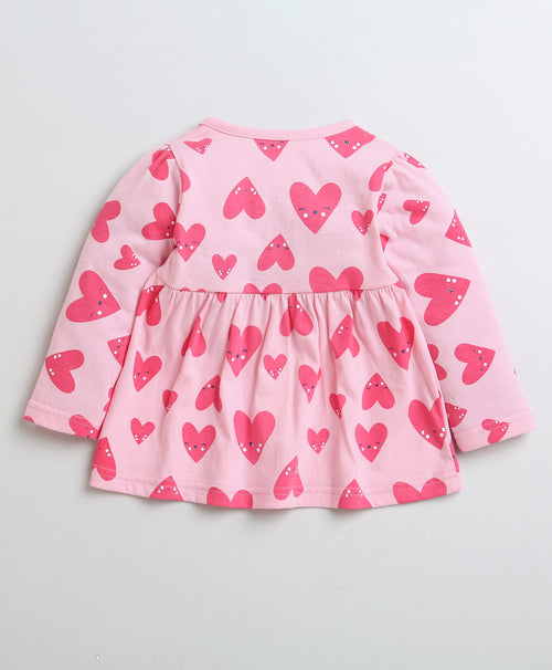 Girls 100% Cotton NA Frocks - Pink