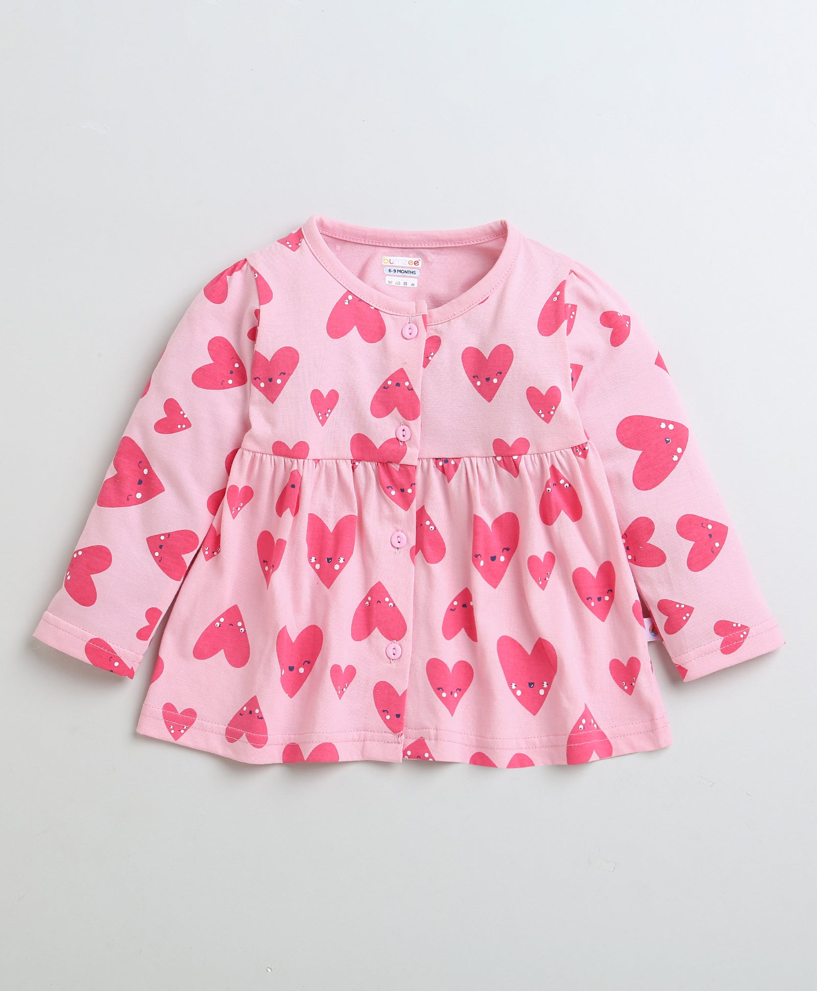 Girls 100% Cotton NA Frocks - Pink