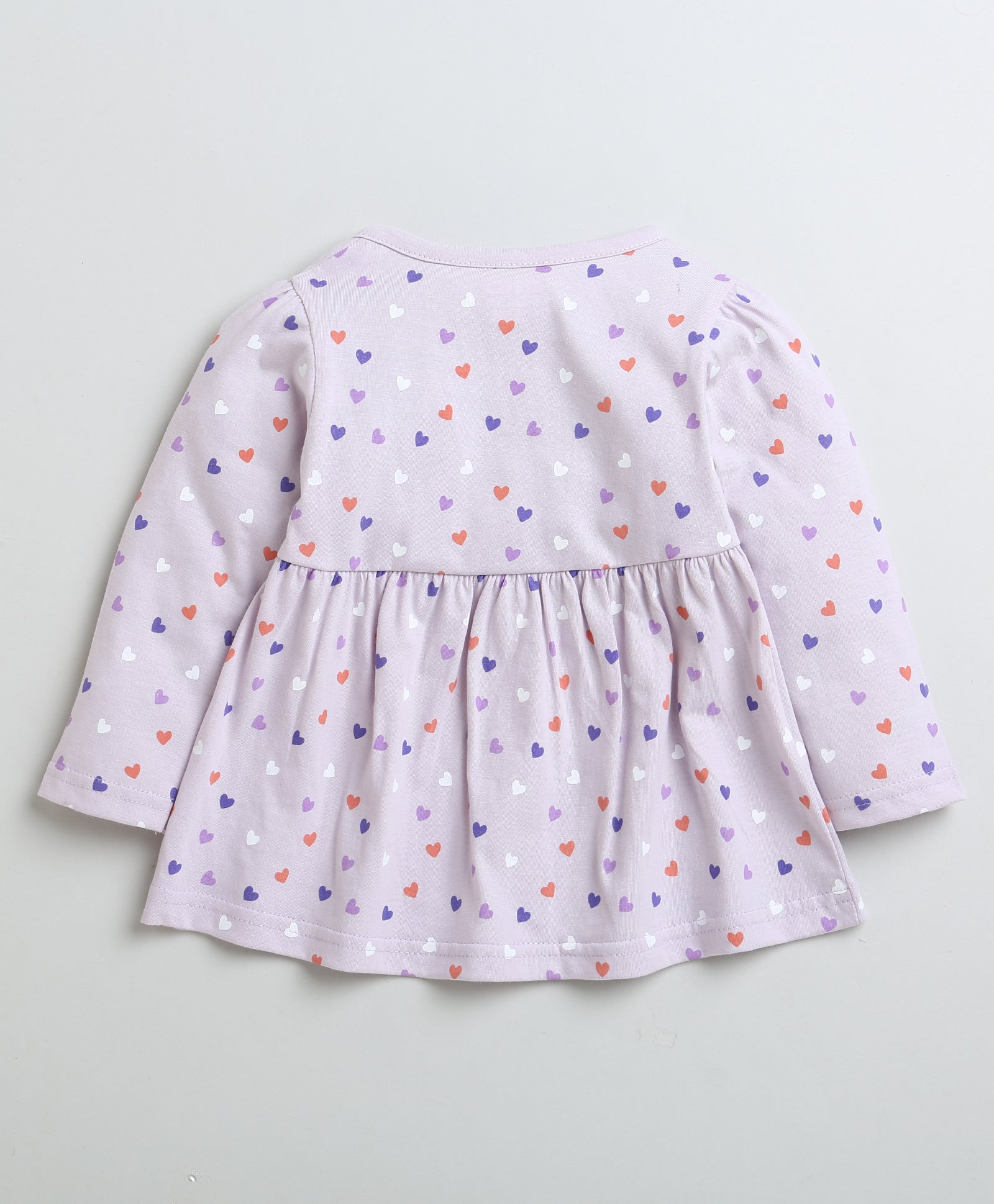 Lilac Girls Full Sleeves Cotton Knee Length Frock