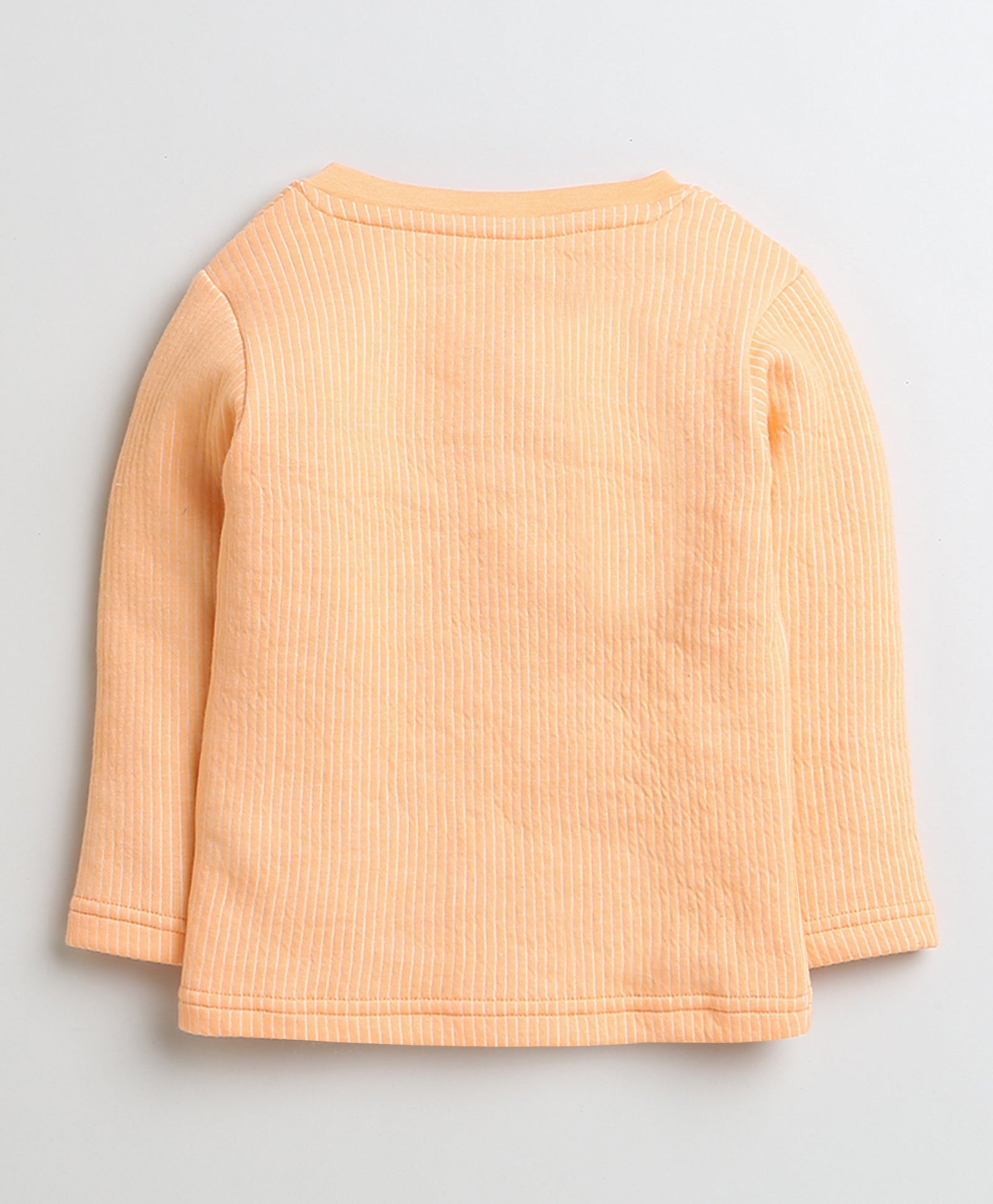 Boys Cotton Blend Solid Thermal Jabla - Orange & Sky Blue