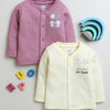 Girls Cotton Blend Solid Thermal Jabla - Yellow & Mauve