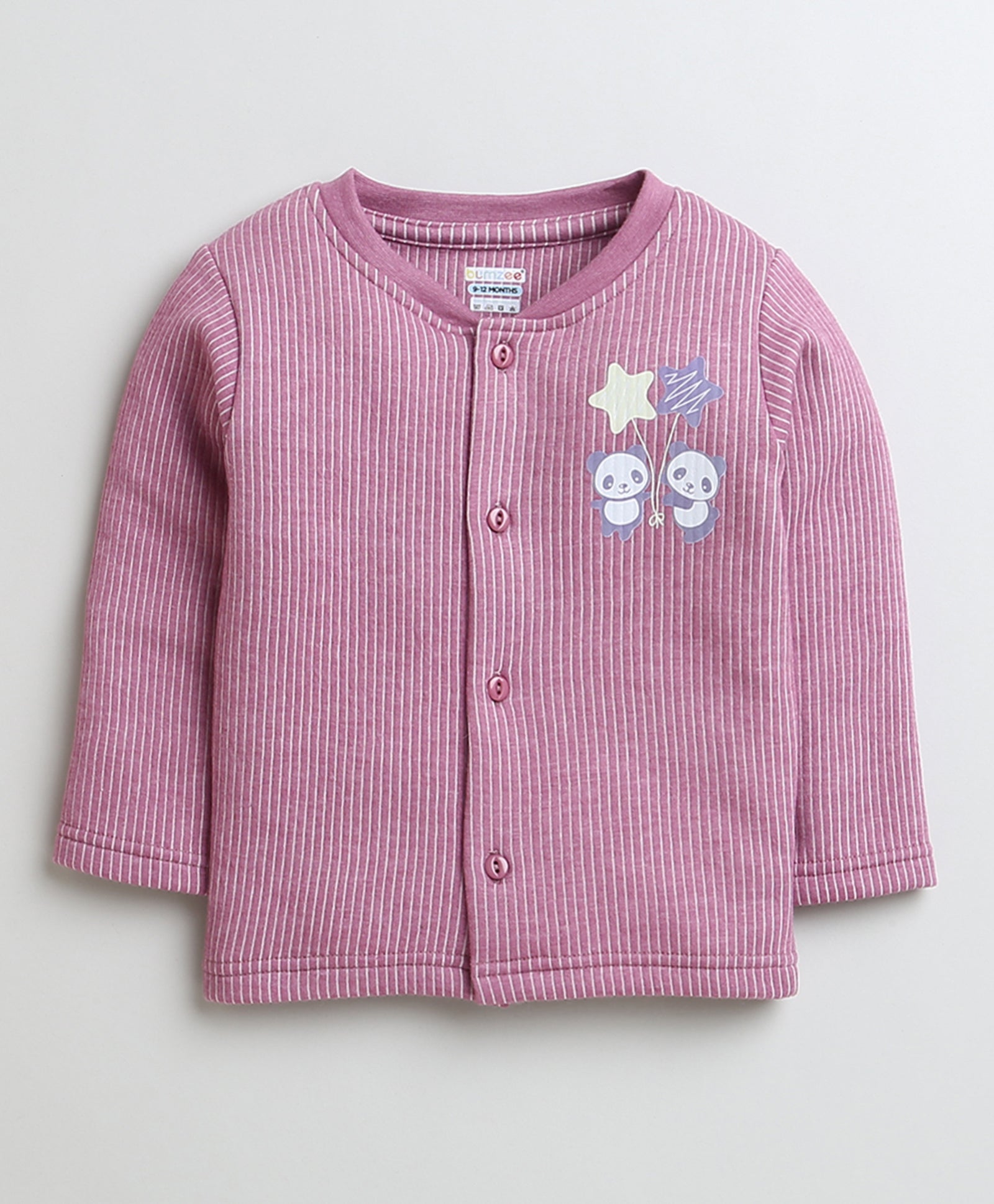Girls Cotton Blend Solid Thermal Jabla - Yellow & Mauve
