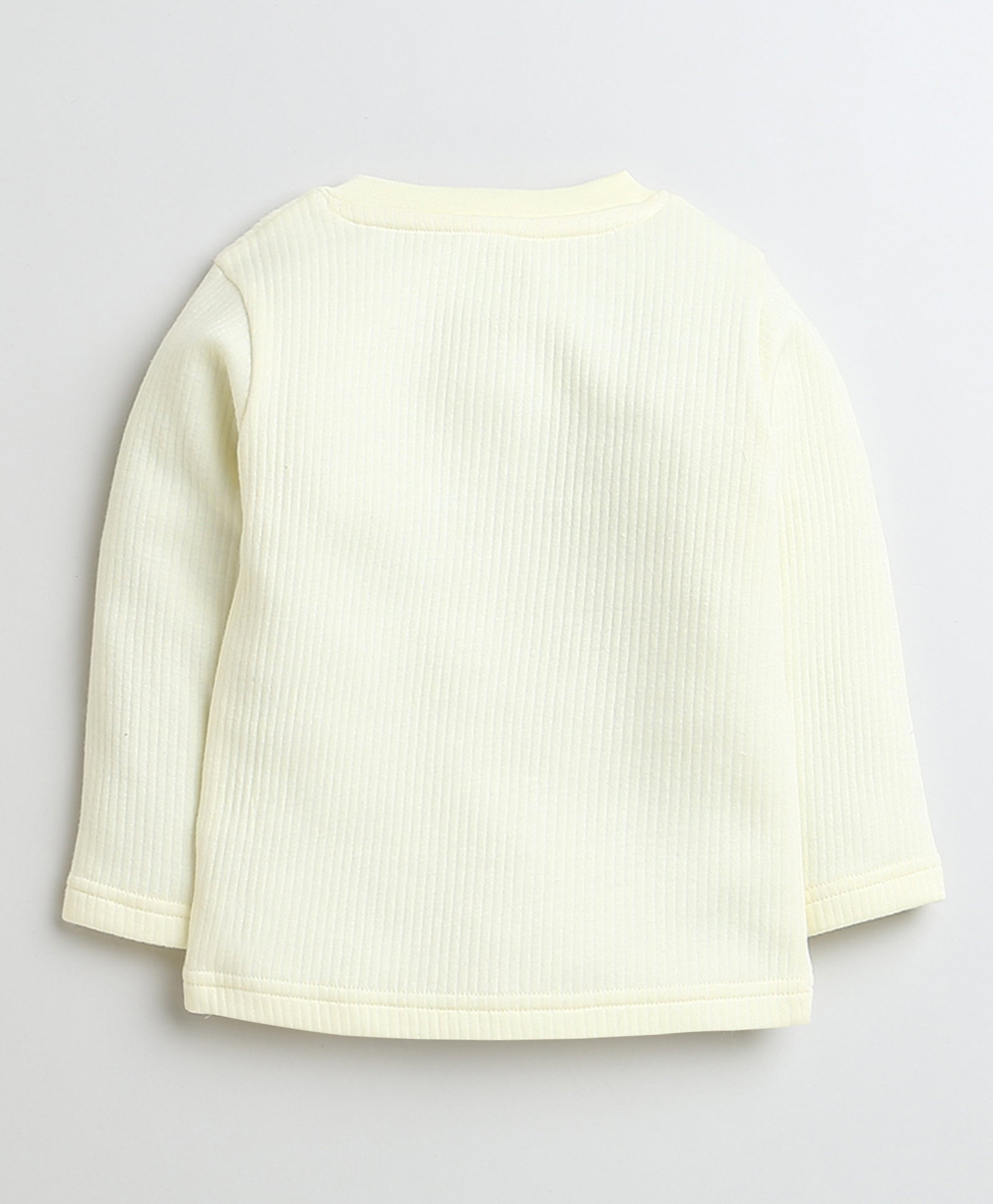 Girls Cotton Blend Solid Thermal Jabla - Yellow & Mauve