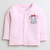 Girls Cotton Blend Solid Thermal Jabla - Pink & Dark Pink