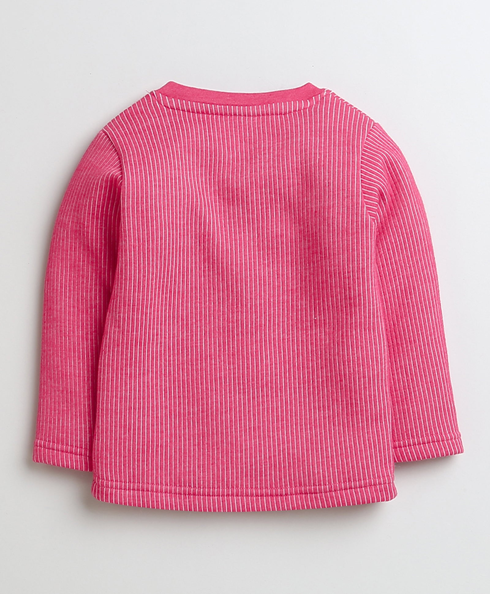 Girls Cotton Blend Solid Thermal Jabla - Pink & Dark Pink