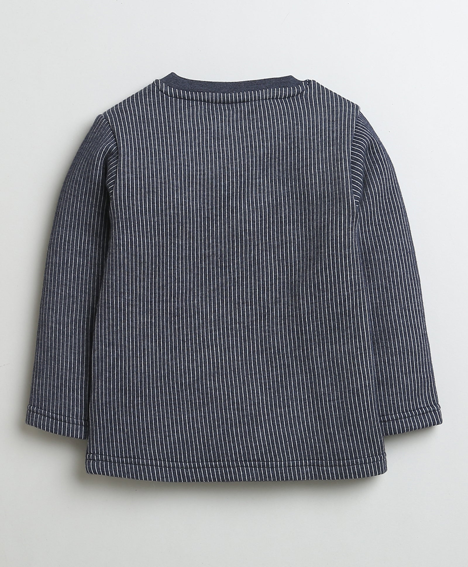 Boys Cotton Blend Solid Thermal T-Shirt - White & Charcoal Grey
