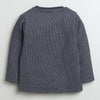 Boys Cotton Blend Solid Thermal T-Shirt - White & Charcoal Grey