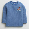 Boys Cotton Blend Solid Thermal T-Shirt - Beige & Indigo Blue