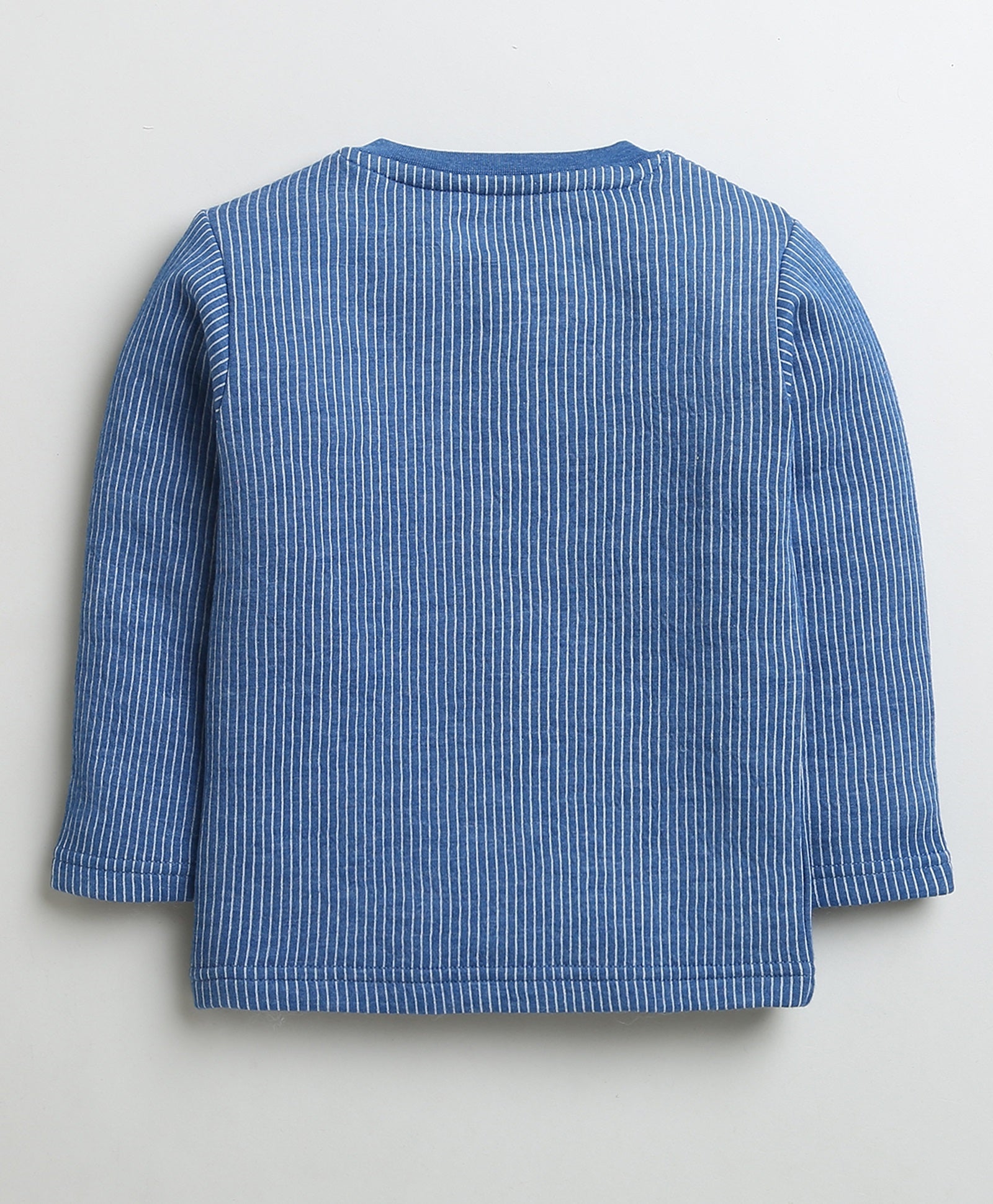 Boys Cotton Blend Solid Thermal T-Shirt - Beige & Indigo Blue