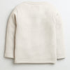 Boys Cotton Blend Solid Thermal T-Shirt - Beige & Indigo Blue