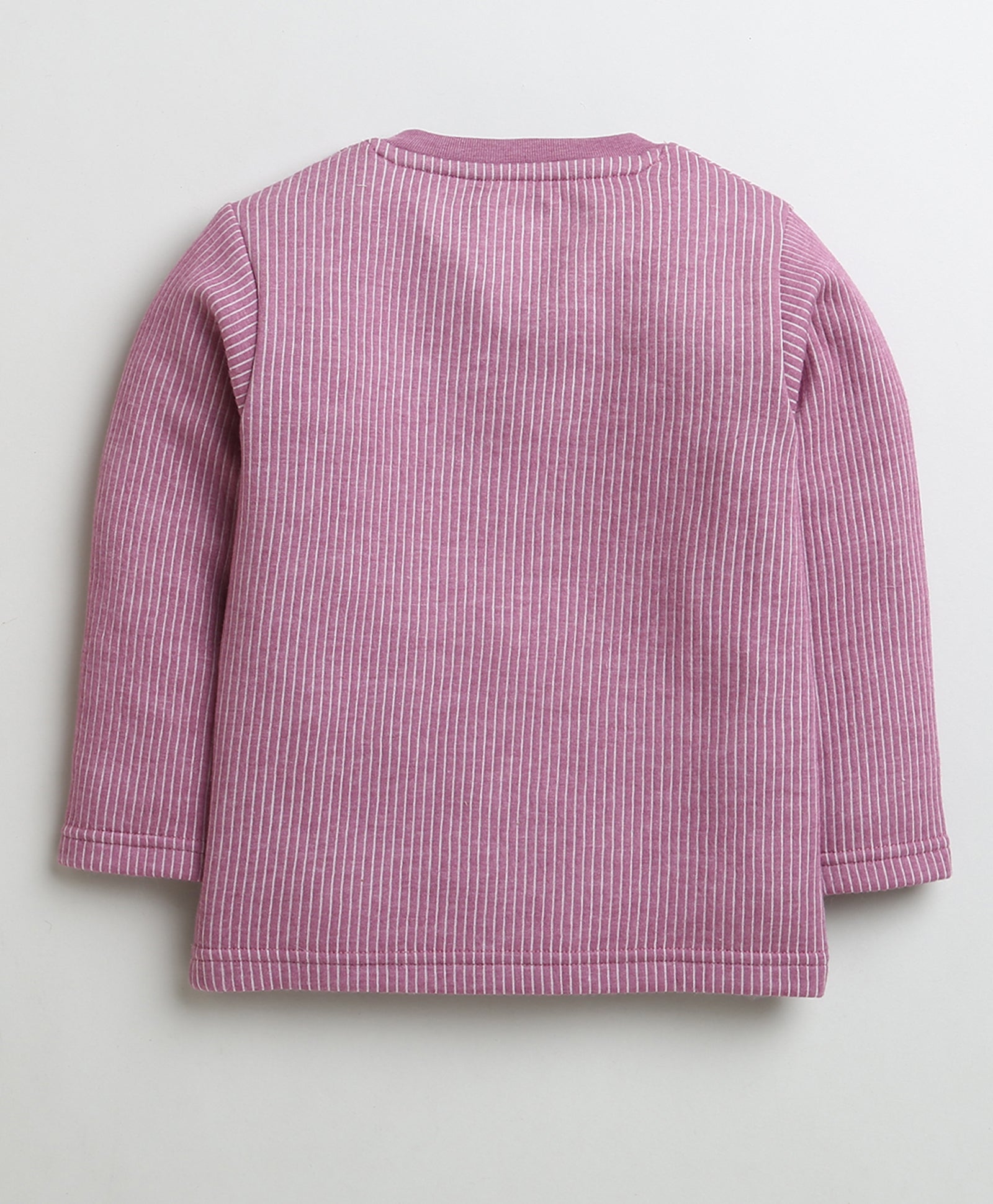 Girls Cotton Blend Solid Thermal T-Shirt - Sky Blue & Mauve