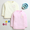 Girls Cotton Blend Solid Thermal T-Shirt - Pink & Yellow