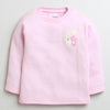 Girls Cotton Blend Solid Thermal T-Shirt - Pink & Yellow