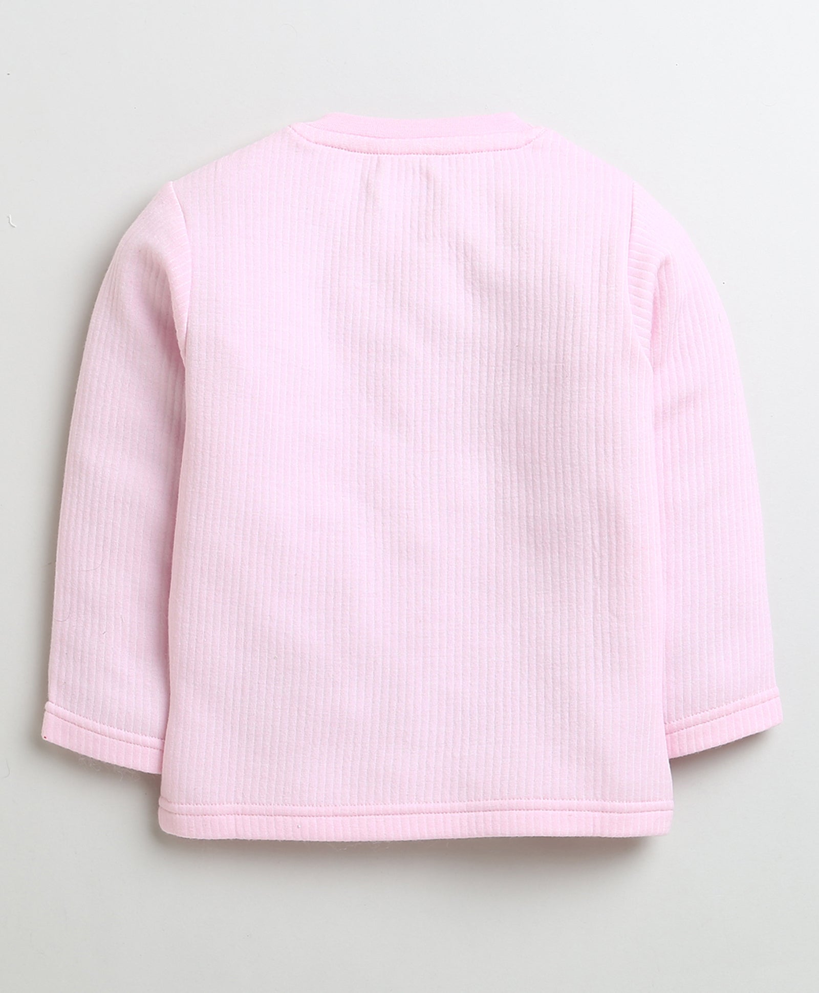 Girls Cotton Blend Solid Thermal T-Shirt - Pink & Yellow