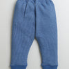 Boys Cotton Blend Solid Thermal Jogger - White & Indigo Blue