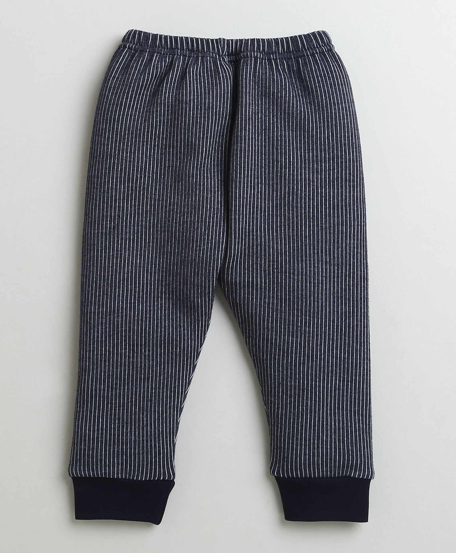 Boys Cotton Blend Solid Thermal Jogger - Sky Blue & Charcoal Grey