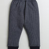 Boys Cotton Blend Solid Thermal Jogger - Sky Blue & Charcoal Grey