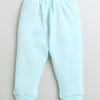 Boys Cotton Blend Solid Thermal Jogger - Sky Blue & Charcoal Grey