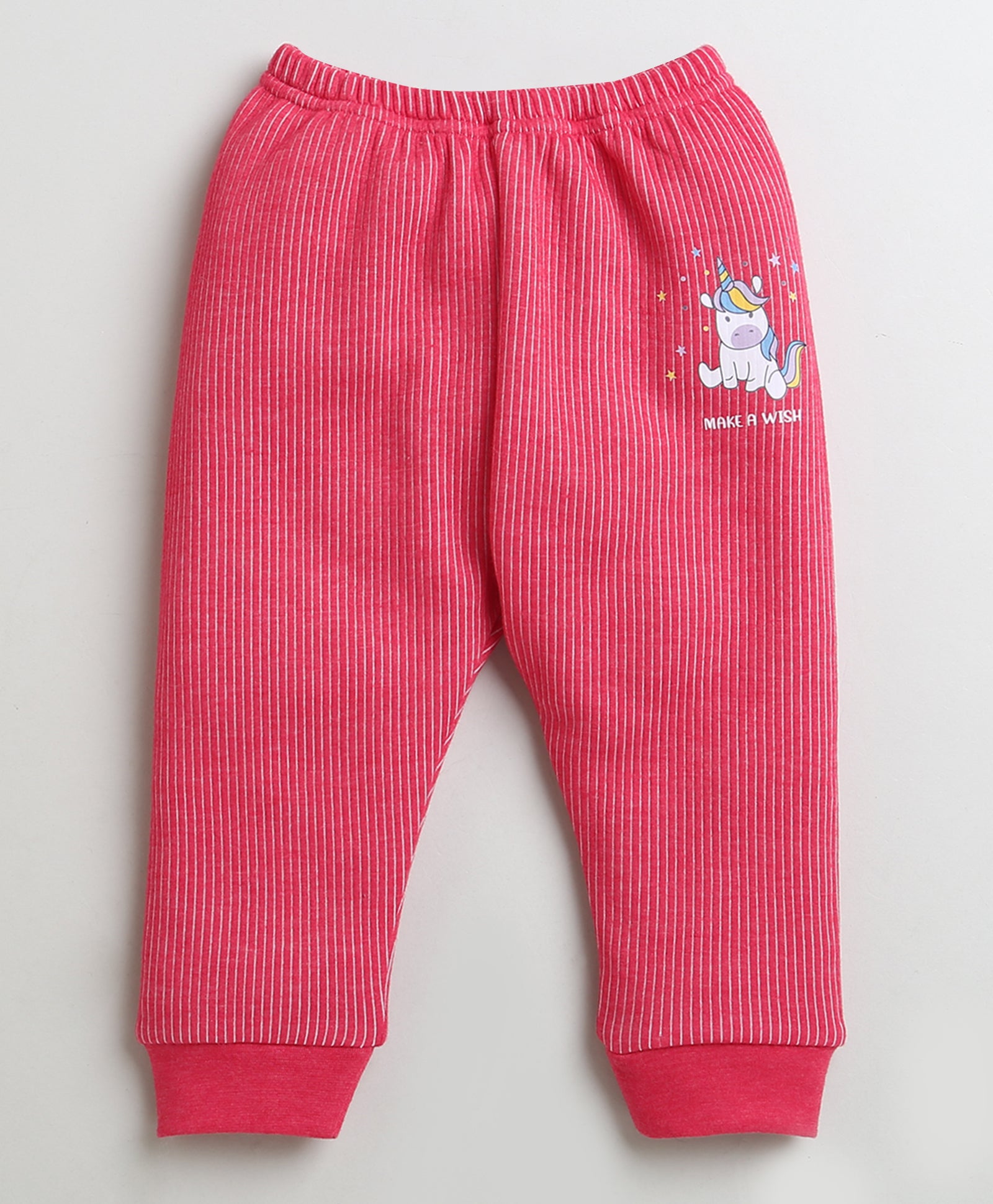 Girls Cotton Blend Solid Thermal Jogger - Dark Pink & Mauve