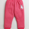 Girls Cotton Blend Solid Thermal Jogger - Dark Pink & Mauve