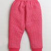Girls Cotton Blend Solid Thermal Jogger - Dark Pink & Mauve