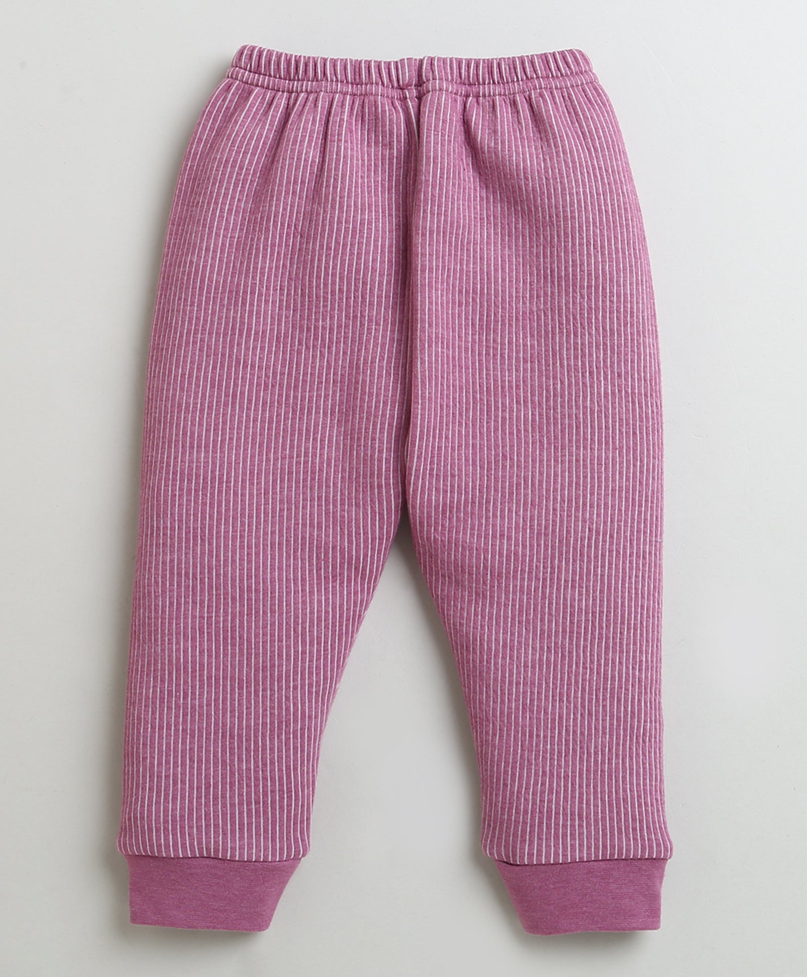 Girls Cotton Blend Solid Thermal Jogger - Dark Pink & Mauve
