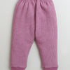 Girls Cotton Blend Solid Thermal Jogger - Dark Pink & Mauve