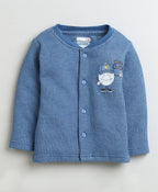 Bumzee Indigo Blue Thermal Jabla & Jogger Set, Full Sleeves, Cotton Blend