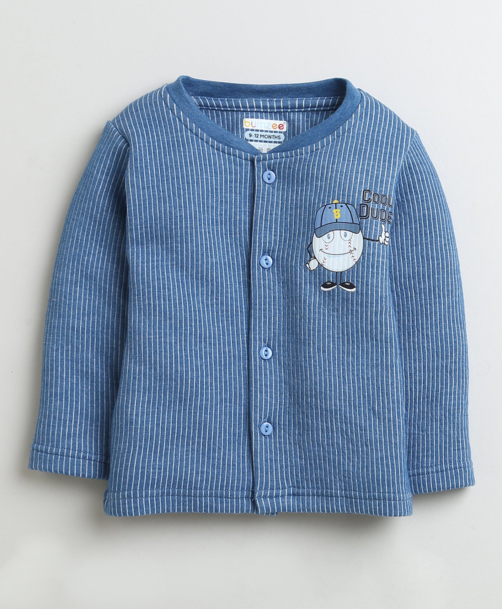 Boys Cotton Blend Solid Thermal Jabla & Jogger Set - Indigo Blue
