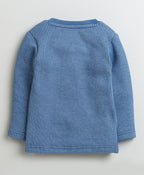 Bumzee Indigo Blue Thermal Jabla & Jogger Set, Full Sleeves, Cotton Blend